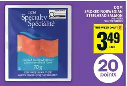 Food Basics DOM Smoked Norwegian Steelhead Salmon offer