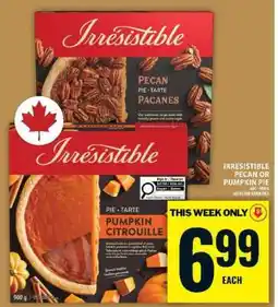 Food Basics Irresistible Pecan or Pumpkin Pie offer