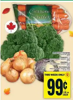 Food Basics Broccoli Crowns, Carrots, Onions, Rutabagas offer