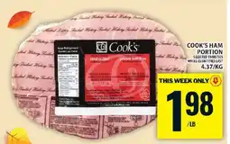 Food Basics Cook's Ham Portion offer