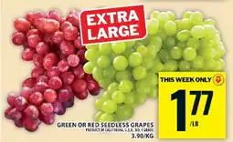 Food Basics GREEN or RED SEEDLESS GRAPES offer