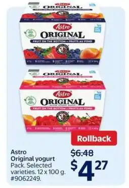 Walmart ASTRO ORIGINAL YOGURT offer