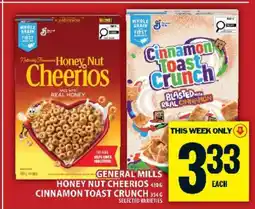 Food Basics General Mills Honey Nut Cheerios & Cinnamon Toast Crunch offer