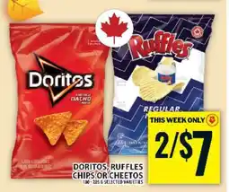 Food Basics Doritos, Ruffles Chips or Cheetos offer