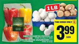 Food Basics Sweet Assorted Peppers or White or Crimini Mushrooms offer