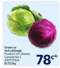 Walmart Green or Red Cabbage offer