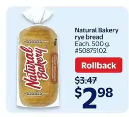 Walmart Natural Bakery Rye Bread offer