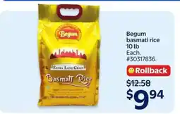 Walmart Begum basmati rice 10 lb offer