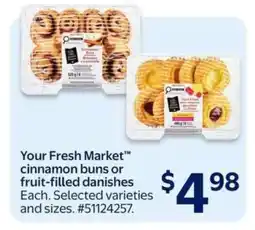Walmart Your Fresh Market Cinnamon Buns or Fruit-Filled Danishes offer