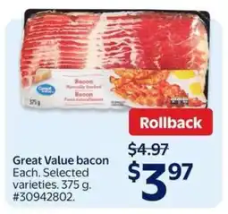 Walmart Great Value Bacon offer