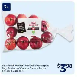 Walmart Your Fresh Market Red Delicious apples offer