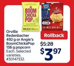 Walmart Orville Redenbacher or Angie's BOOMCHICKAPOP popcorn offer