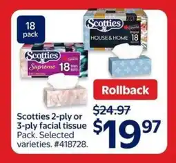 Walmart Scotties Facial Tissue offer