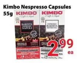 Nations Fresh Foods Kimbo Nespresso capsules offer