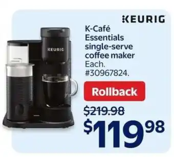 Keurig K-Cafe Essentials Single-Serve Coffee Maker