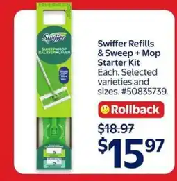 Walmart Swiffer Refills & Sweep + Mop Starter Kit offer