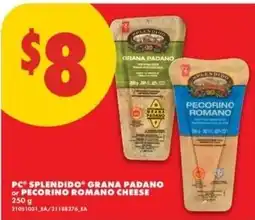 No Frills pc splendido grana padano or pecorino romano cheese offer