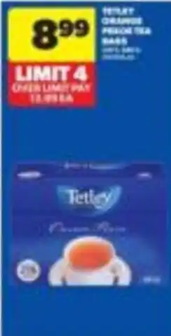 Wholesale Club Tetley orange peach tea bags offer