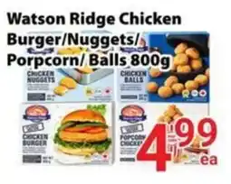 Nations Fresh Foods Watson Ridge Chicken Burger/Nuggets/Popcorn/Balls offer
