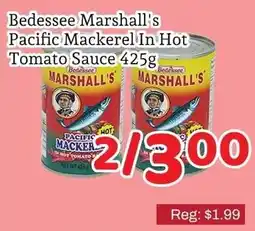 Fresh Value Bedessee Marshall's Pacific Mackerel In Hot Tomato Sauce offer