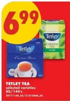 No Frills Tetley tea selected varieties offer