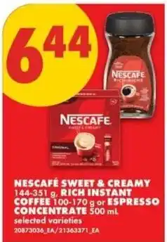 No Frills Nescafe sweet & creamy coffee offer