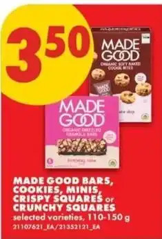 No Frills Made good bars, cookies, minis, crispy squares or crunchy squares offer