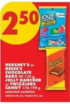 No Frills Hershey's or Reese's chocolate bars or Jolly Rancher or Twizzlers candy offer