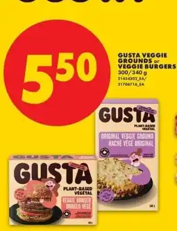 No Frills Gusta veggie grounds or veggie burgers offer