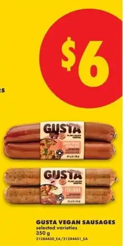 No Frills Gusta vegan sausages offer