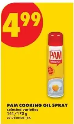 No Frills Pam cooking oil spray offer