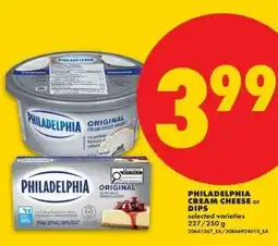 No Frills philadelphia cream cheese or dips offer