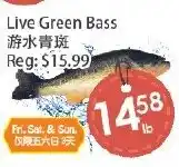 Fresh Palace Supermarket Live Green Bass offer