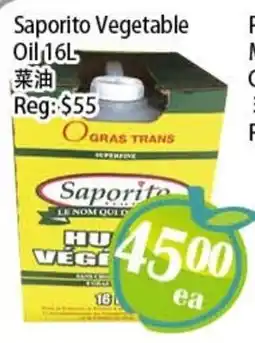 Food Depot Supermarket Saporito vegetable oil offer