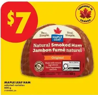 Maple Leaf Ham Natural Smoked Ham