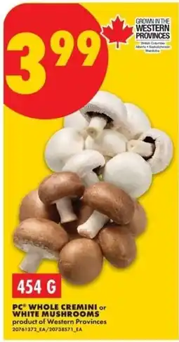 No Frills PC whole cremini or white mushrooms offer