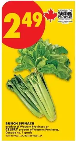 No Frills Bunch Spinach offer