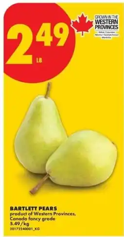 No Frills Bartlett pears offer