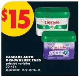 No Frills Cascade auto dishwasher tabs offer