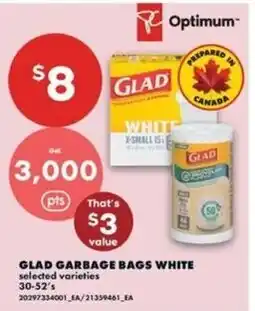 No Frills Glad garbage bags white offer