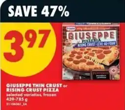 No Frills giuseppe thin crust or rising crust pizza offer