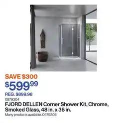 Patrick Morin DELLEN Corner Shower Kit, Chrome, Smoked Glass, 48 in. x 36 in offer