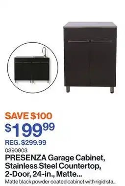 Patrick Morin Garage Cabinet, Stainless Steel Countertop, 2-Door, 24-in., Matte Black offer