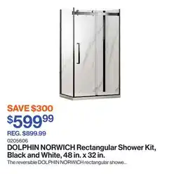 Patrick Morin NORWICH Rectangular Shower Kit, Black and White, 48 in. x 32 in offer