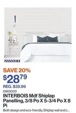 Patrick Morin Mdf Shiplap Panelling, 3/8 Po X 5-3/4 Po X 8 Pi offer