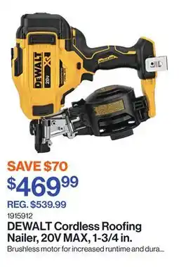Patrick Morin Cordless Roofing Nailer, 20V MAX, 1-3/4 in offer