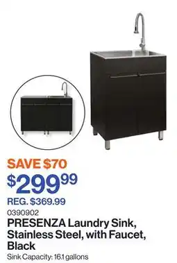 Patrick Morin Laundry Sink, Stainless Steel, with Faucet, Black offer