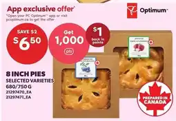 Loblaws Optimum 8 inch pies offer