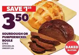 Loblaws Sourdough or Pumpernickel Boule offer