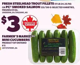 Loblaws Farmer's Market mini cucumbers offer